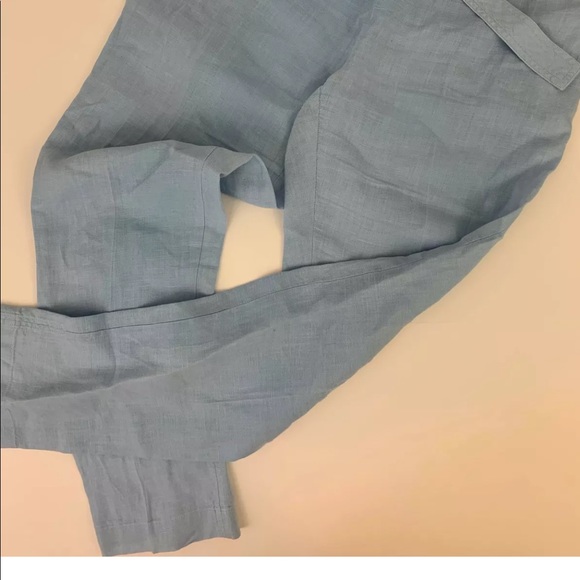 New Guess Marciano Linen Pants Blue relaxed slim leg S - Picture 3 of 4